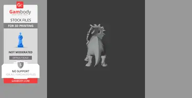 A 3D model of a Sinoceratops dinosaur viewed from behind, displayed on a gray background.