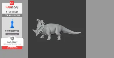 3D model of a Sinoceratops dinosaur with detailed frill and horns for 3D printing.