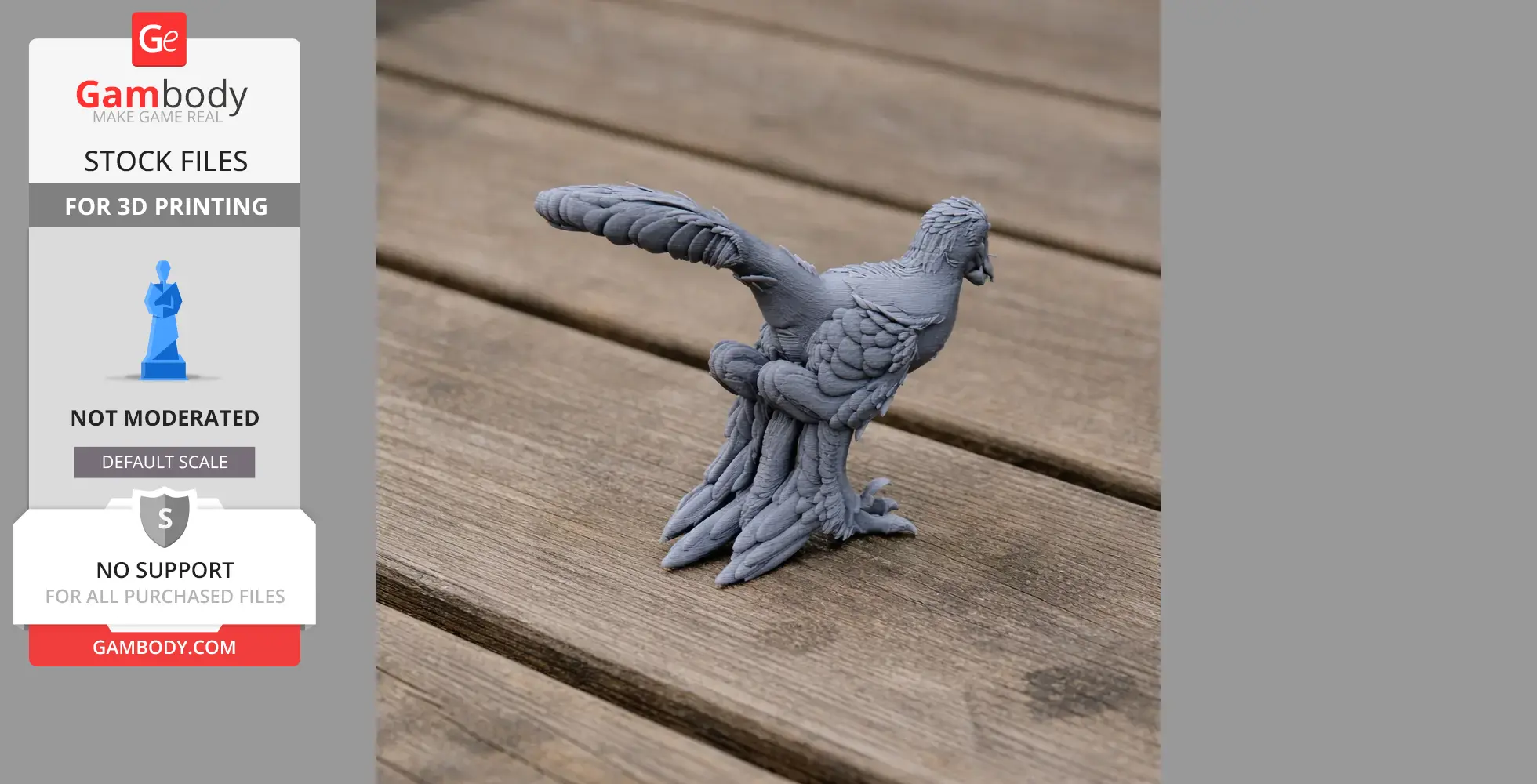 3D printed Sinornithosaurus model with detailed feathers, perched on a textured base.