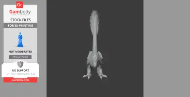A 3D model of a Sinornithosaurus viewed from the front, showcasing its detailed feathers and claws.