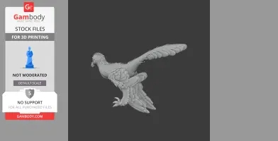 A detailed Sinornithosaurus 3D model with feathered limbs and tail, for 3D printing.
