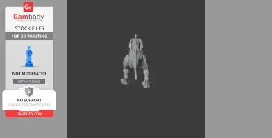A 3D model of a Sinotyrannus dinosaur viewed from behind, ready for 3D printing.