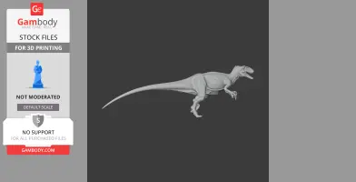 3D model of a Sinovenator dinosaur in a side view, designed for 3D printing.