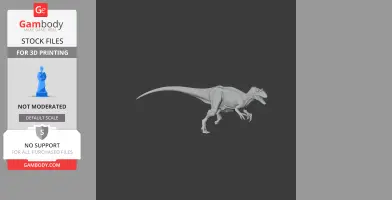 3D model of a Sinovenator dinosaur, depicted in a dynamic running pose.
