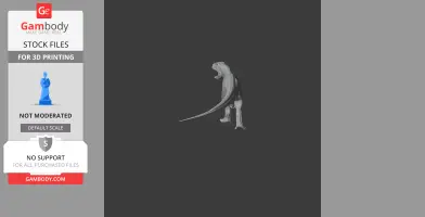 A 3D model of a Sinraptor dinosaur in a roaring pose, designed for 3D printing.