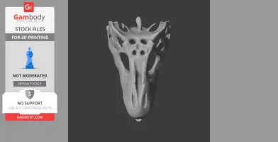 3D model of a detailed Emausaurus skull replica, optimized for 3D printing.