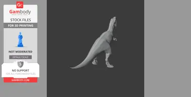 3D model of a Skorpiovenator dinosaur with a long tail and bipedal stance, for 3D printing.