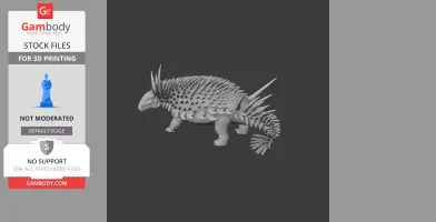 3D model of a spiked, armored prehistoric animal, resembling an ankylosaur, for 3D printing.