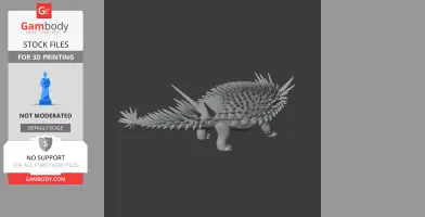 A spiked, armored dinosaur model, ready for 3D printing.