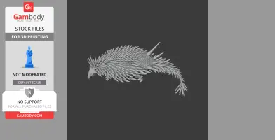 3D model of a spiky prehistoric creature, resembling a reptile with elongated spines.
