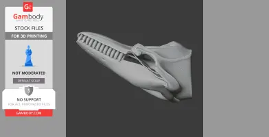 3D model of a false killer whale skull, side view, ready for 3D printing.