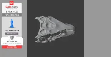 3D model of a Fasolasuchus skull, showcasing detailed bone structures for printing.