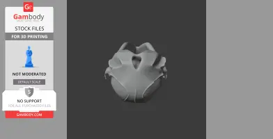 3D model of a fennec fox skull replica, viewed from above, set for 3D printing.