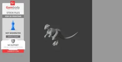 3D model of a Stegoceras dinosaur, poised with detailed limbs and a distinctive head crest, ready for printing.