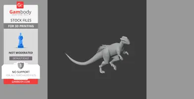 3D model of a Stegoceras dinosaur, posed dynamically with a long tail and textured back, ready for 3D printing.