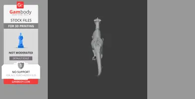 Top view of a Stegoceras 3D model, showcasing the dinosaur's tail and distinctive skull.