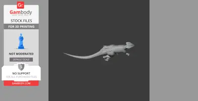 3D model of a Stegoceras dinosaur, featuring a long tail and textured back, for 3D printing.