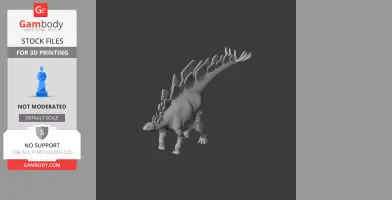 3D model of a Stegosaurus with distinctive back plates, designed for 3D printing.