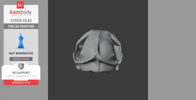 3D model of a flat-headed cat skull, ready for 3D printing. Displayed on a dark background.