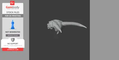 A 3D model of a gazelle skull with long, curved horns, designed for 3D printing.