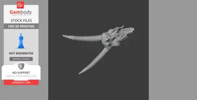 3D model of a gazelle skull with spiral horns, designed for 3D printing.