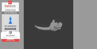3D model of a gazelle skull with a detailed, elongated horn for printing.