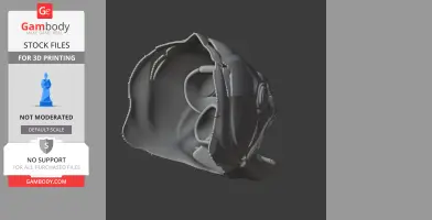 Giant Characin fish skull replica in gray, side view, featuring intricate bone details, for 3D printing.