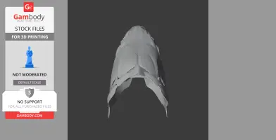 3D model of a giant characin skull viewed from above, designed for 3D printing.