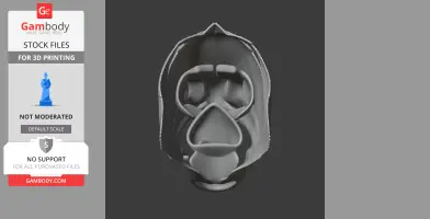 3D model of a giant characin fish skull, featuring detailed eye sockets and jaw structure.