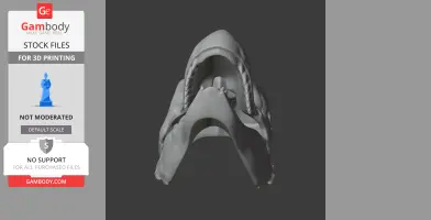 3D model of a Gongxianosaurus fossil skull ready for 3D printing, showing teeth and jaw structure.