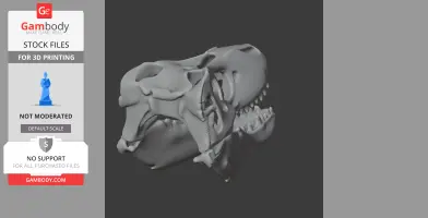 3D model of Gongxianosaurus skull fossil, detailed and ready for 3D printing.