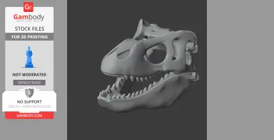 3D model of Gongxianosaurus skull replica, showcasing detailed fossil structure for 3D printing.
