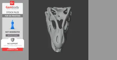 3D model of Gongxianosaurus fossil skull with hollow, detailed structure for printing.