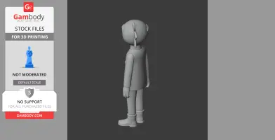3D model of a stylized character from Night in the Woods, standing and facing slightly left.
