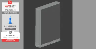 Tall rectangular tower model with rounded edges and detailed tiered base.