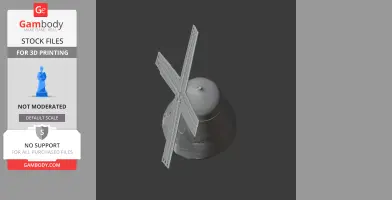 A 3D model of a windmill with large blades, intended for 3D printing.
