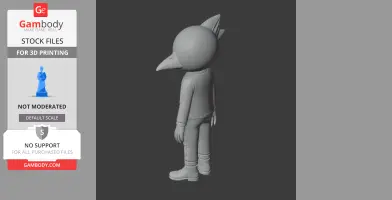 3D model of a bird-like character from 'Night in the Woods' in a neutral stance for 3D printing.
