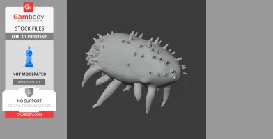Spiky, multi-legged alien creature model for 3D printing from Factorio game.