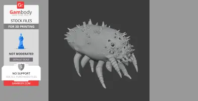 Alien-like creature with spikes and legs, resembling an insect or crustacean from a game or movie.