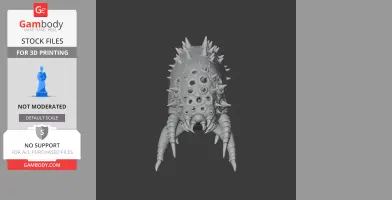 Alien creature model with spiky armor and four legs, designed for 3D printing.