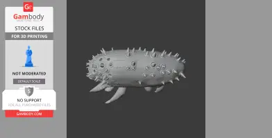 A spiky, pillbug-like creature with multiple legs from the Factorio game, ready for 3D printing.