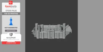 3D model of Herstmonceux Castle with towers and walls, designed for 3D printing.