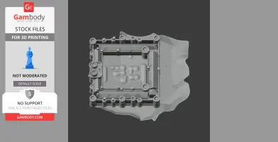 Top view of a detailed 3D model of Herstmonceux Castle for printing, showing towers and walls.
