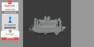 3D model of Herstmonceux Castle with towers and walls, designed for 3D printing.