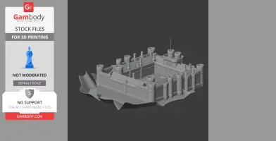 A detailed 3D model of Herstmonceux Castle with towers, designed for 3D printing.