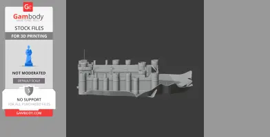 A detailed 3D model of Herstmonceux Castle with multiple towers and walls, designed for 3D printing.