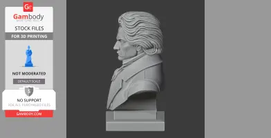 Side view of a detailed bust of Beethoven in a historical warrior style.
