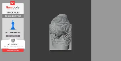 3D model of a detailed bust depicting a historical figure wearing a turban with elaborate patterns.