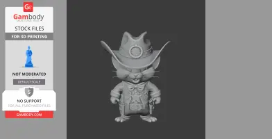 Jerry Mouse Cowboy Ring Figure - Mashup Figure STL