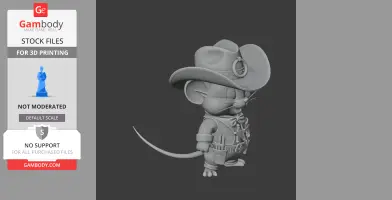 Jerry Mouse Cowboy Ring Figure - Mashup Figure STL